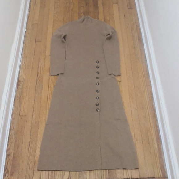 SEZANE Harper Dress In Light Camel - Picture 5 of 7